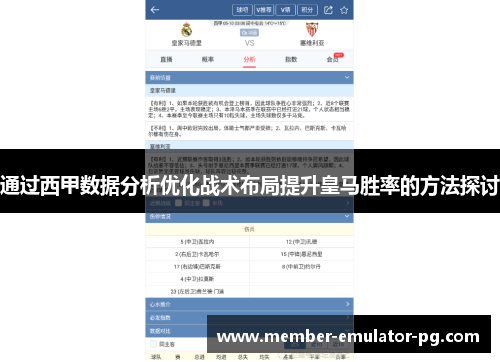 通过西甲数据分析优化战术布局提升皇马胜率的方法探讨